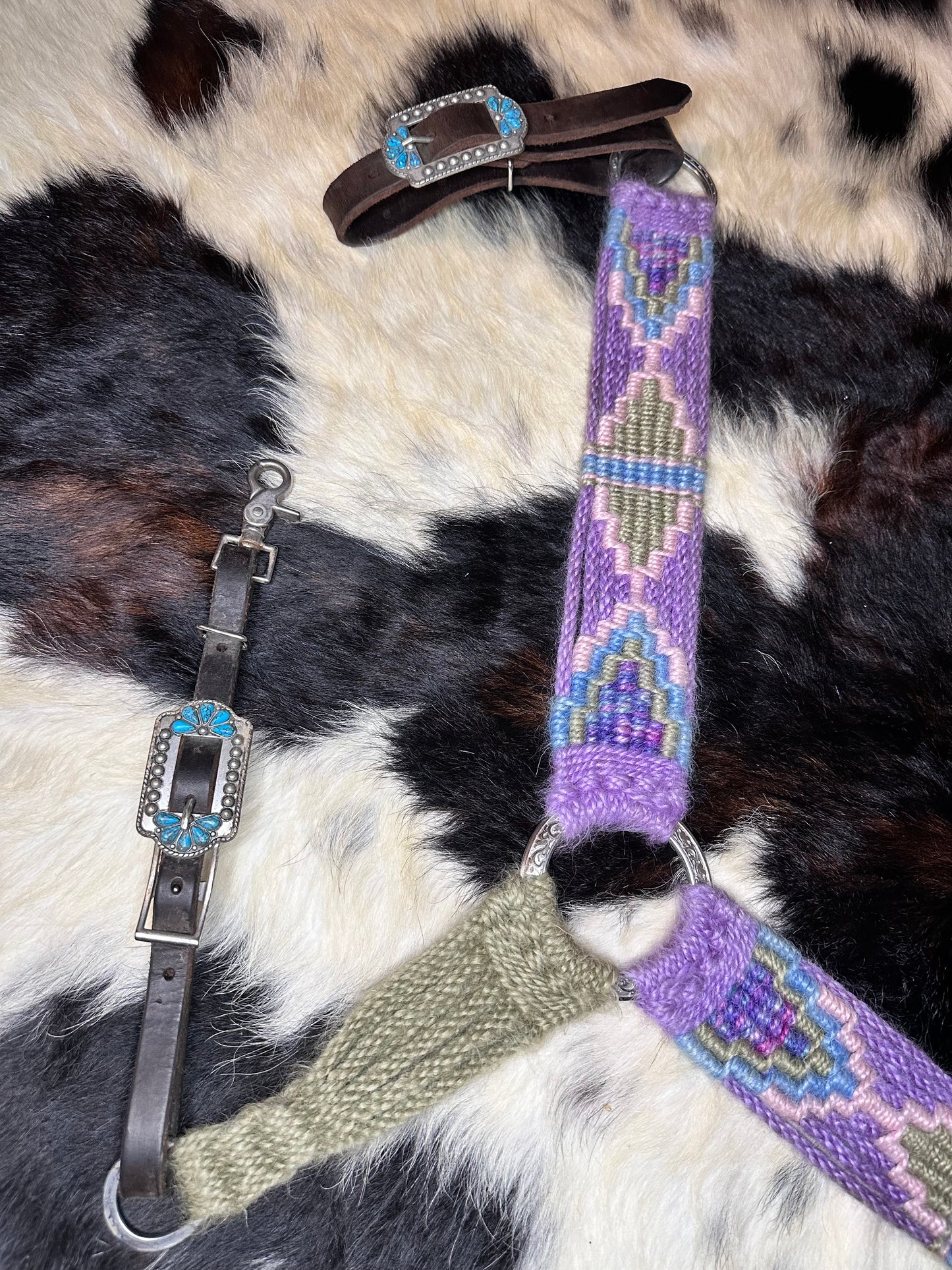 Lavender/sage custom mohair breast collar