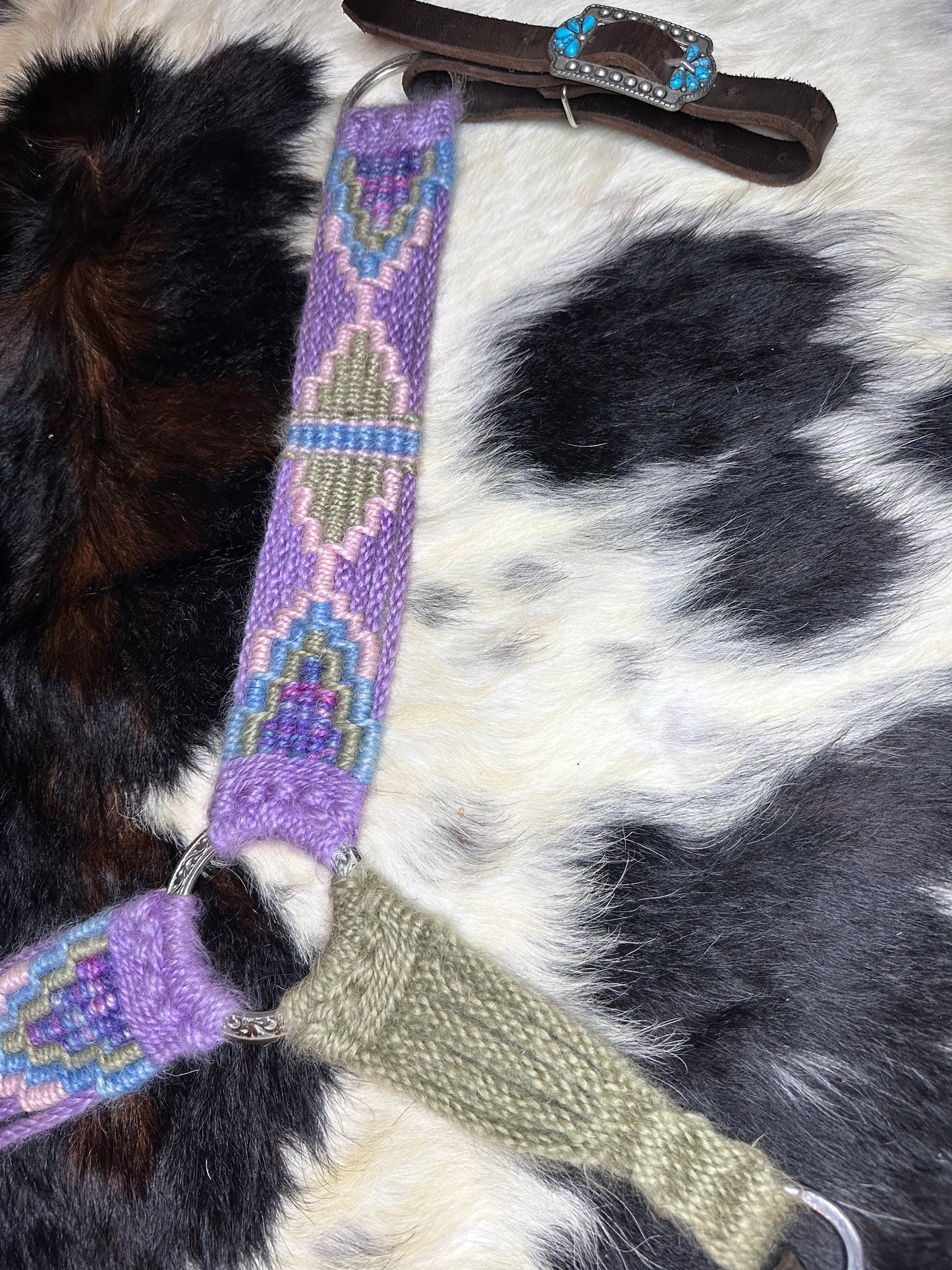 Lavender/sage custom mohair breast collar