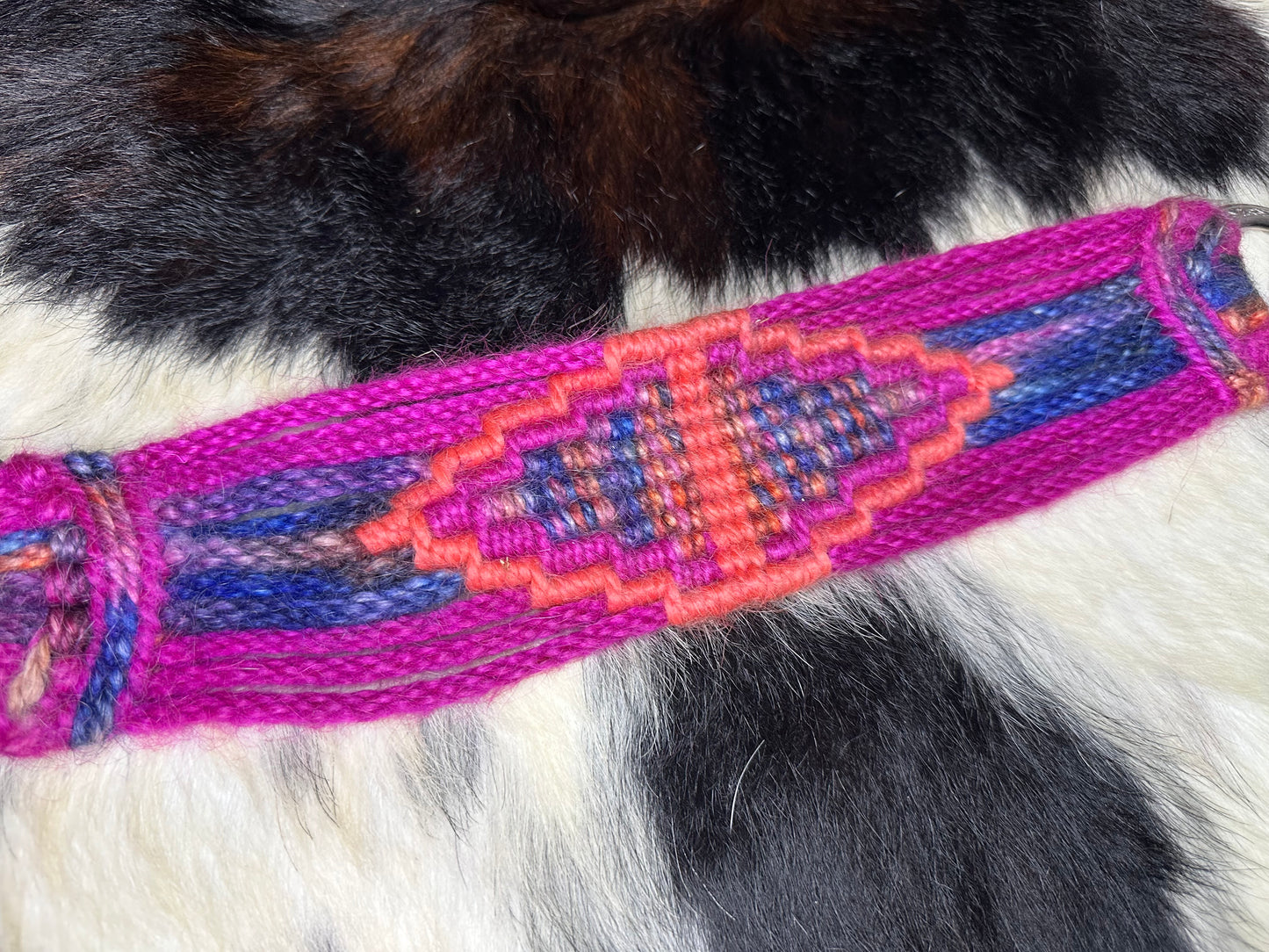 Pink/blue custom mohair breast collar