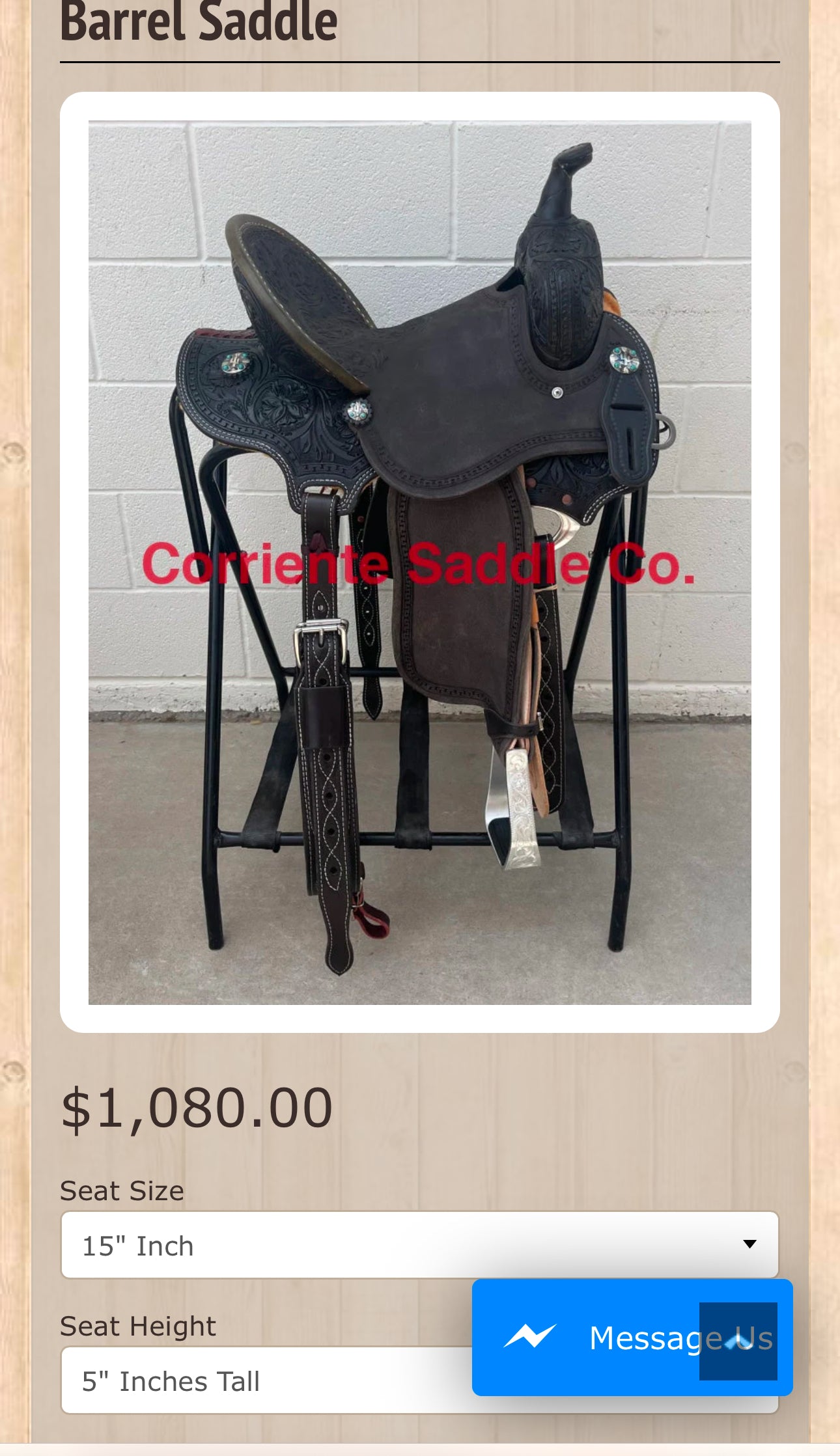 15” Corriente Barrel Saddle