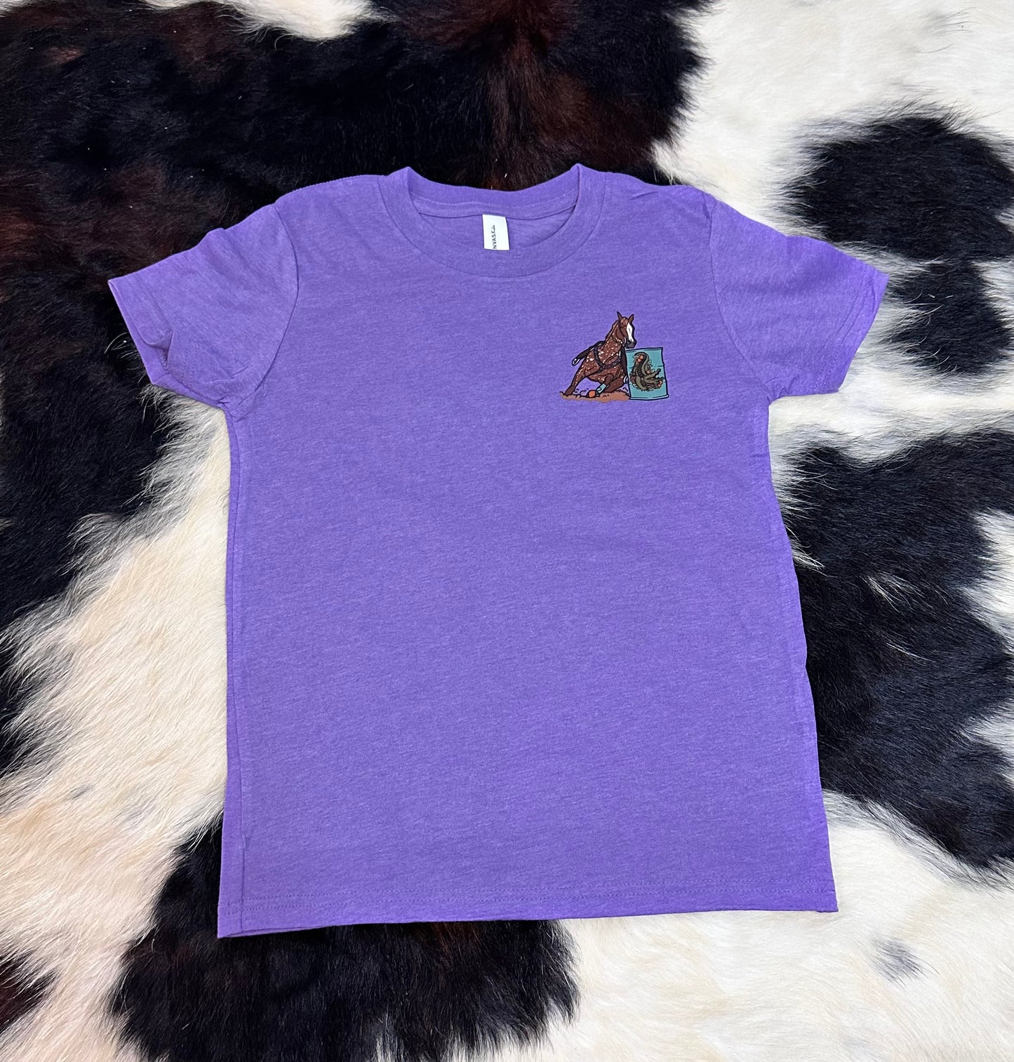 Youth barrel horse logo tee