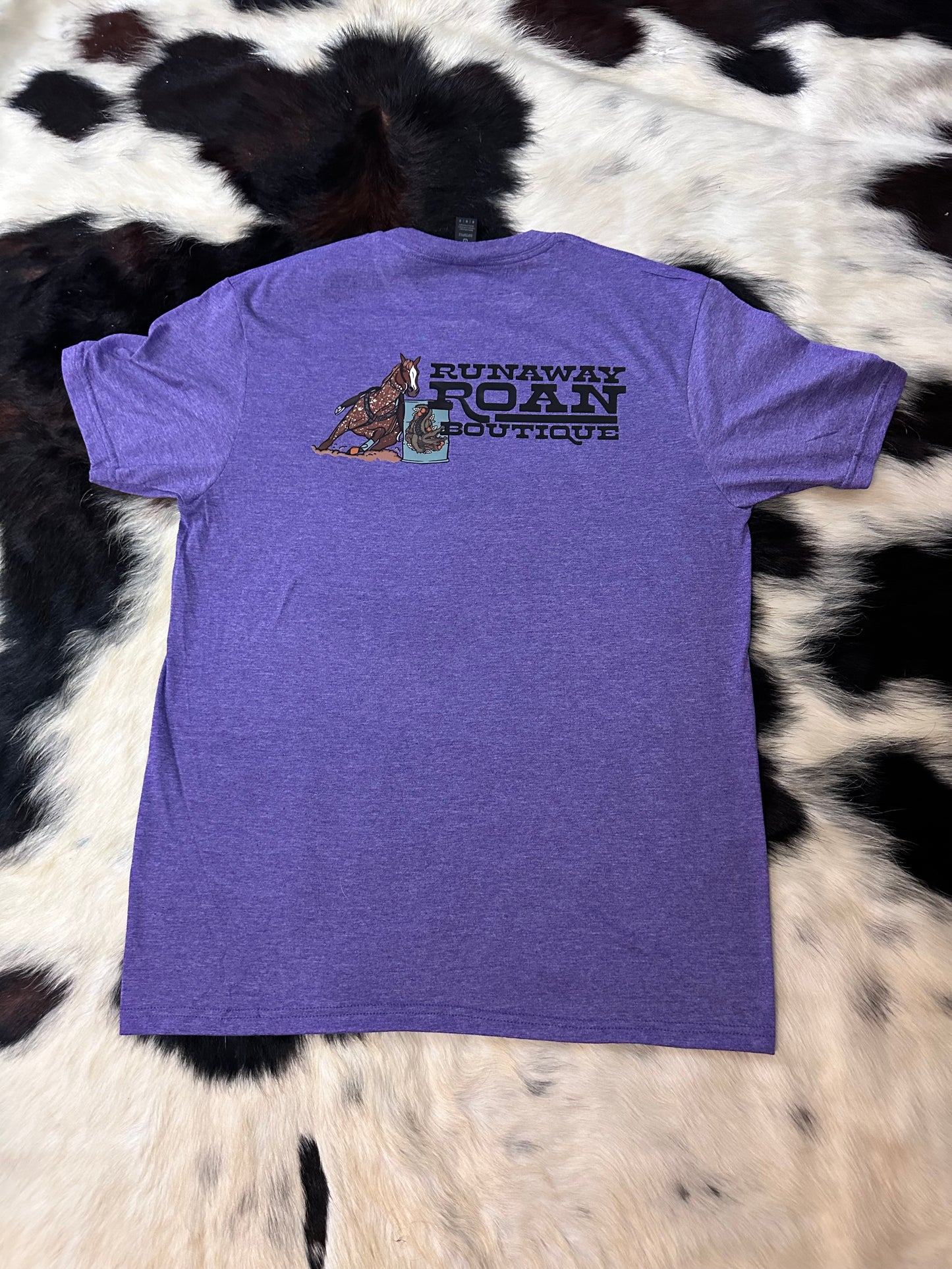 Running horse logo tee - heather purple - 2 sided