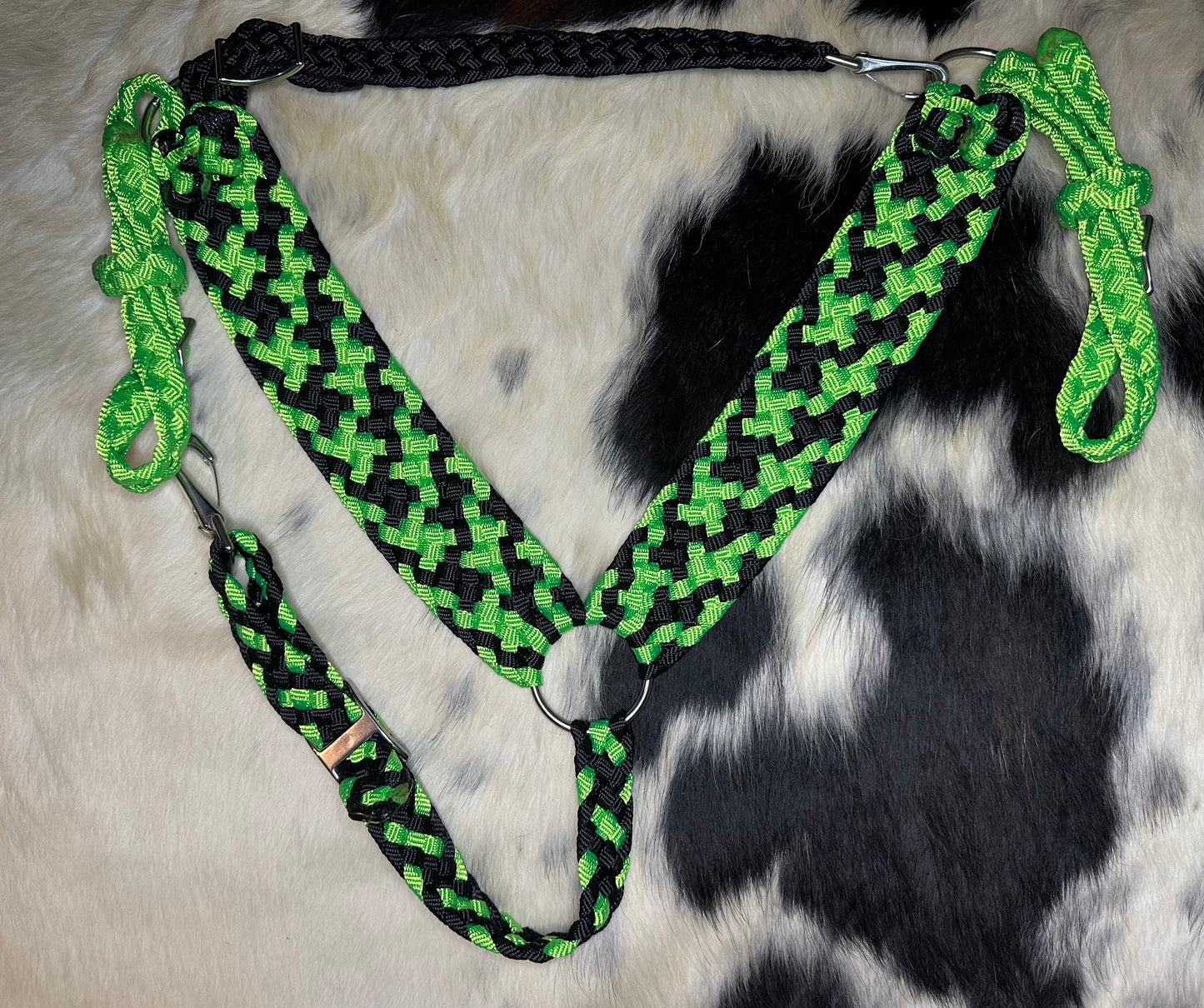 Lime&Black breast collar and wither strap
