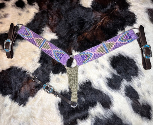 Lavender/sage custom mohair breast collar