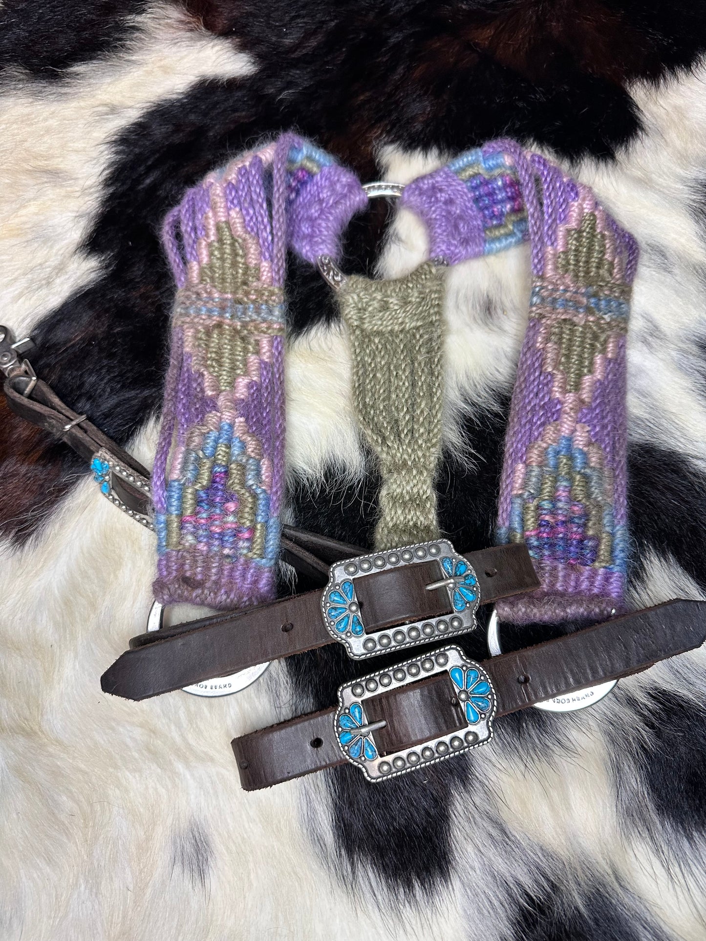 Lavender/sage custom mohair breast collar