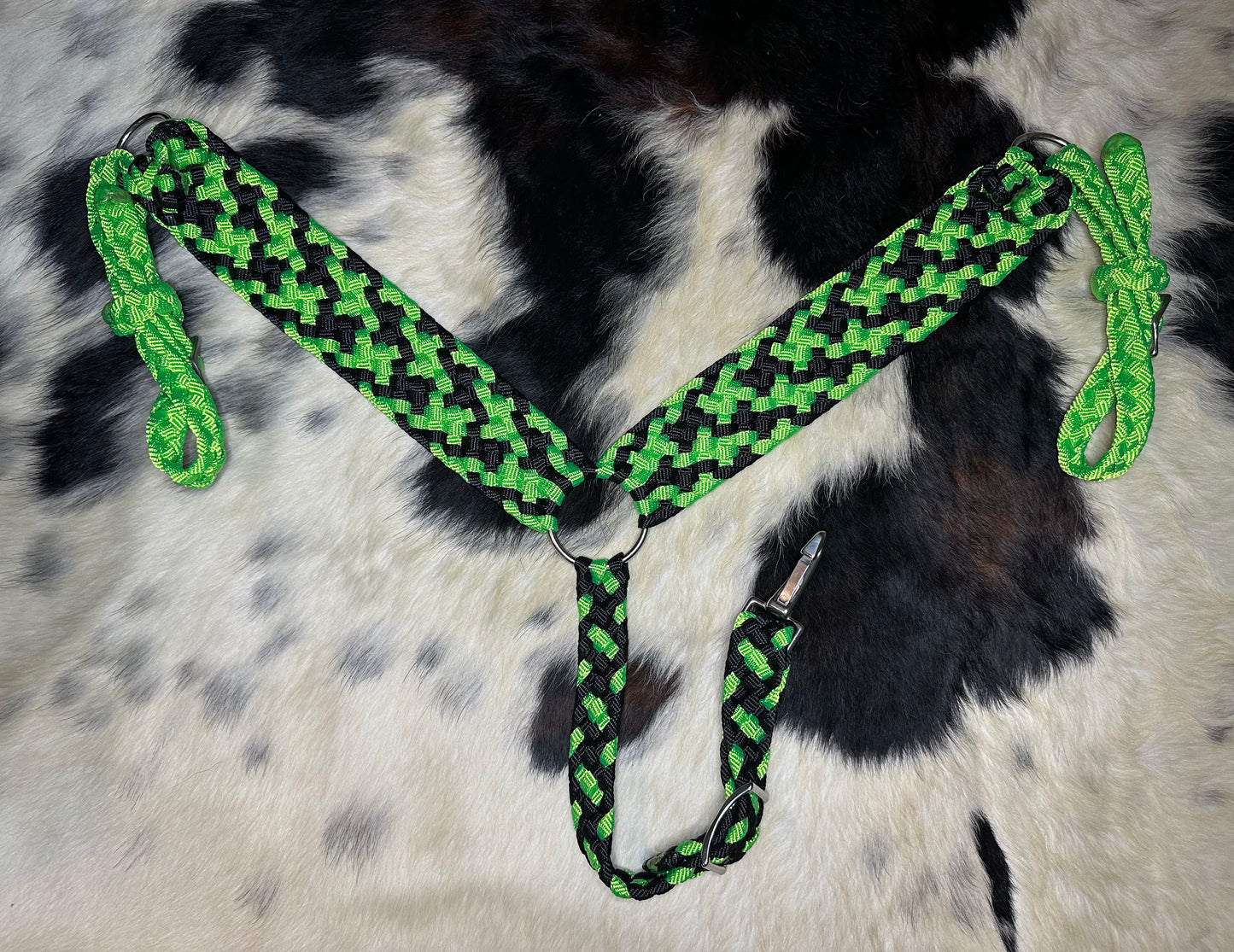 Lime&Black breast collar and wither strap