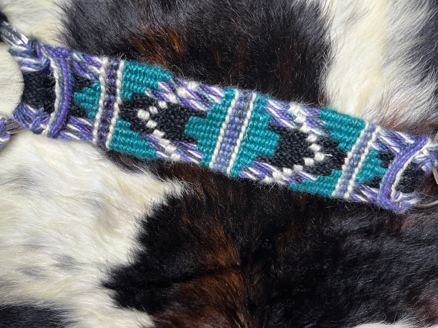 Teal & purple breast collar