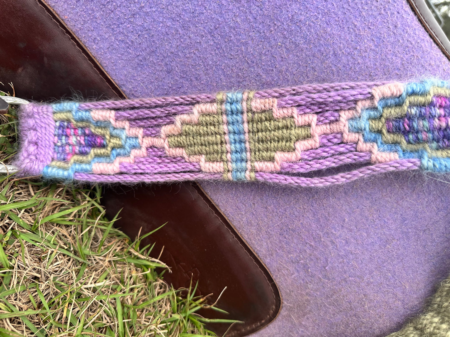 Lavender/sage custom mohair breast collar