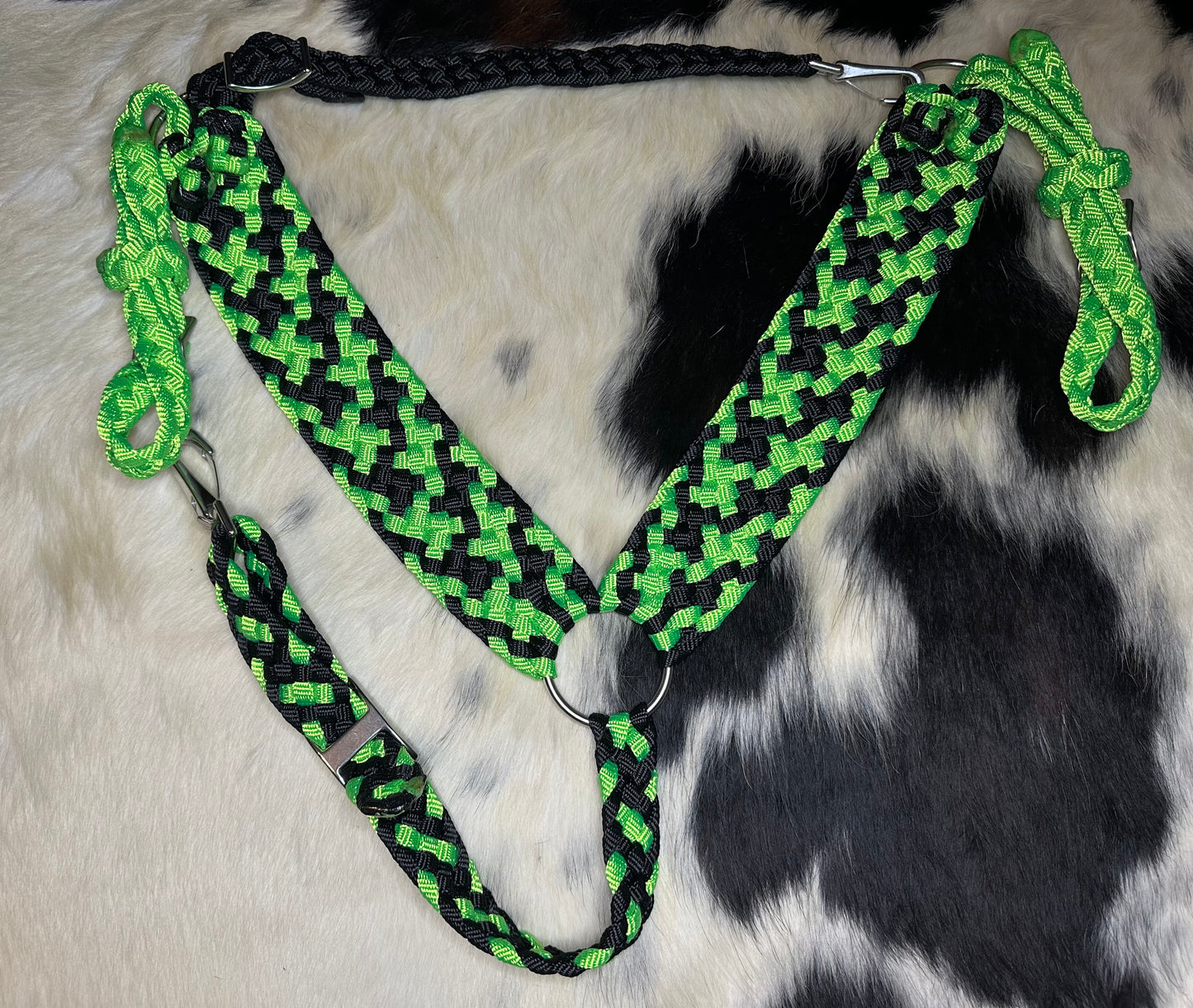 Lime&Black breast collar and wither strap